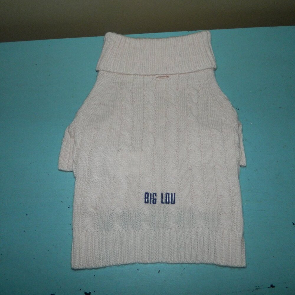 Mark & Graham Cable Knit Dog Sweater "BIG LOU" Sz L (C-8)